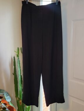 Lauren Ralph Lauren 100% Silk Black Buisness Casual Soft Pants, Size Womens 12